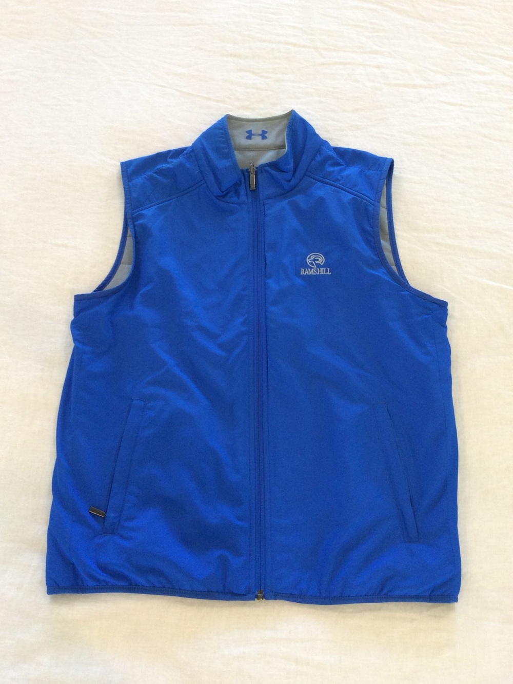 Rams Hill Borrego Springs Golf Men's Blue Performance Zip-Front Vest